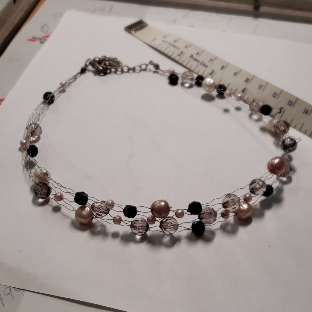 Pearl look choker